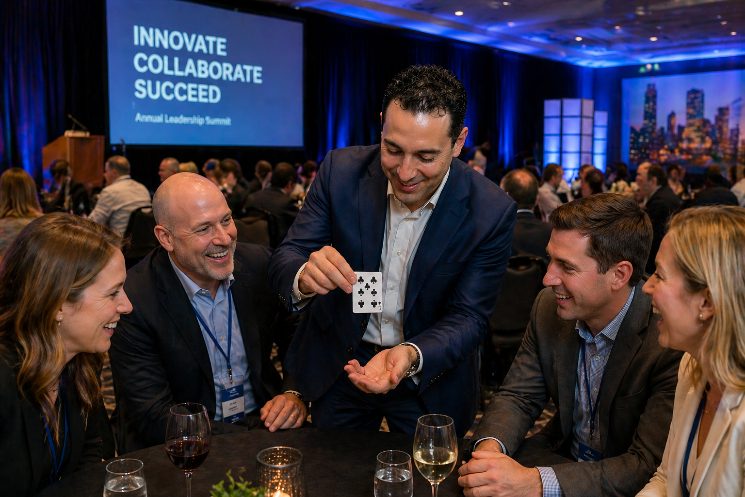 Magic Manny performing close-up magic for Corporate Event Entertainment in Minneapolis