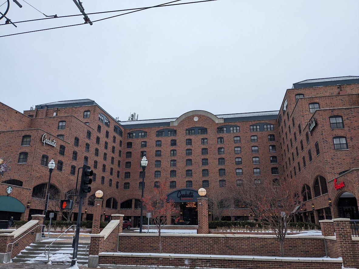 Graduate Minneapolis hotel exterior used for events and receptions